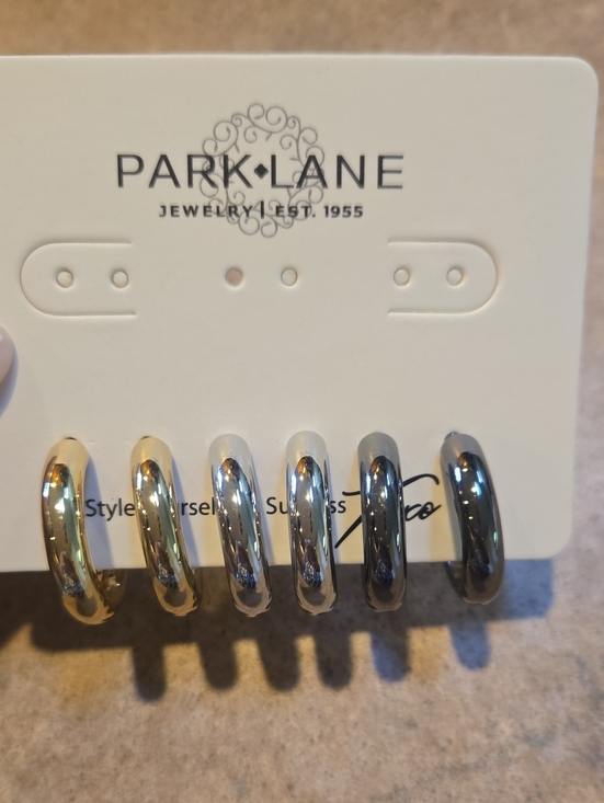 Park Lane Jewelry - New Park Lane Set of Three Mixed Metal Hoop Earrings